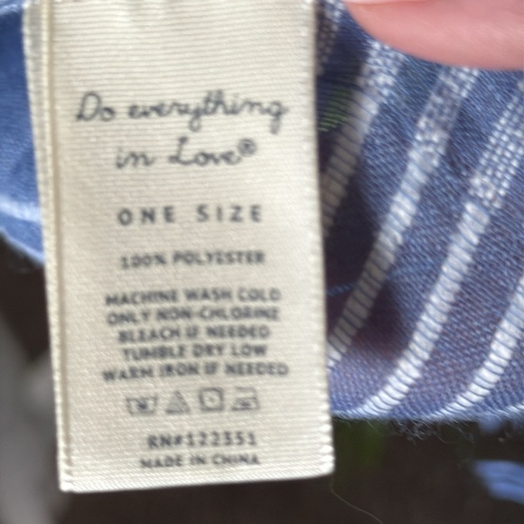 Anthropologie/Do everything in love Wrap/cover up Blue White stripe One SZ - Picture 5 of 6